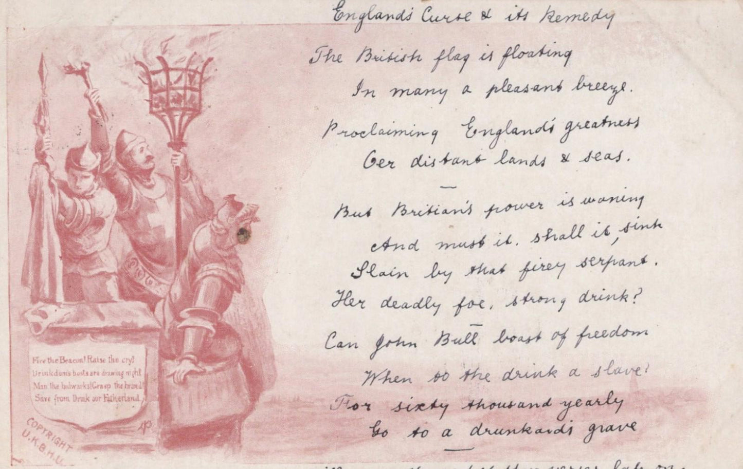 Proverbs Postcard - Temperance Movement Literature, England's Curse RS41097