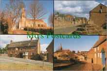 Load image into Gallery viewer, Northamptonshire Postcard - Brixworth Cross &amp; Old School, High Street RR19856
