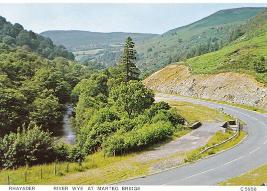 Wales Postcard - Rhayader, River Rye at Marteg Bridge   SM124