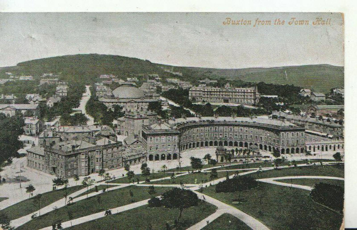 Derbyshire Postcard: Buxton From The Town Hall TZ10095