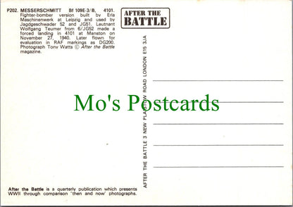 Military Aviation Postcard -Messerschmitt Bf 109E-3/B Fighter Bomber  RR14998
