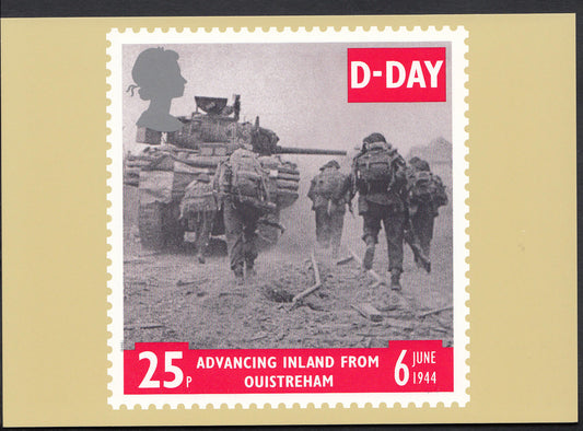 Royal Mail Stamp Postcard - D-Day 6 June 1944,  Advancing Inland  WC180