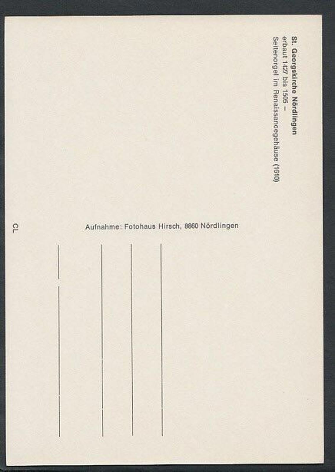Germany Postcard - St Georgskirche, Nordlingen RR2216