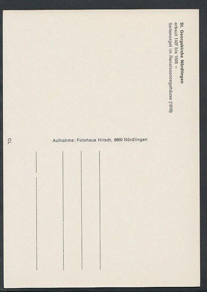 Germany Postcard - St Georgskirche, Nordlingen RR2216