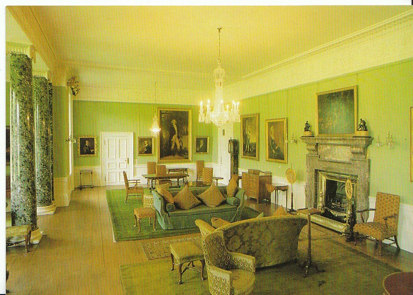 Cheshire Postcard - The Green Saloon, Dunham Massey, near Altrincham   AB859