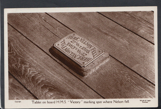 Hampshire Postcard - Tablet on Board HMS Victory, Portsmouth Dockyard RS18563