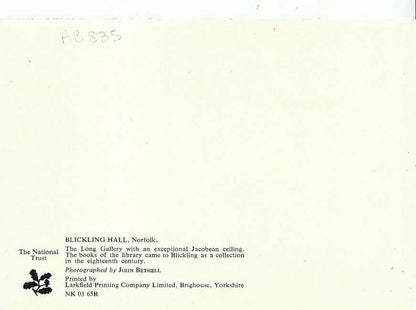 Norfolk Postcard - Blickling Hall, The Long Gallery   AB835