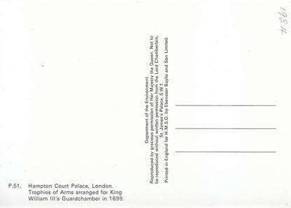 Middlesex Postcard - Hampton Court Palace, Trophies of Arms   SM227