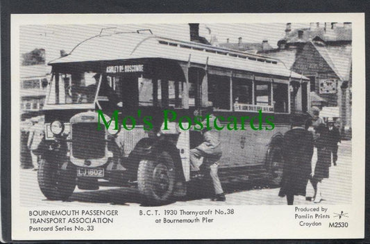 Transport Postcard - B.C.T.1930 Thornycroft Bus at Bournemouth Pier SW3887