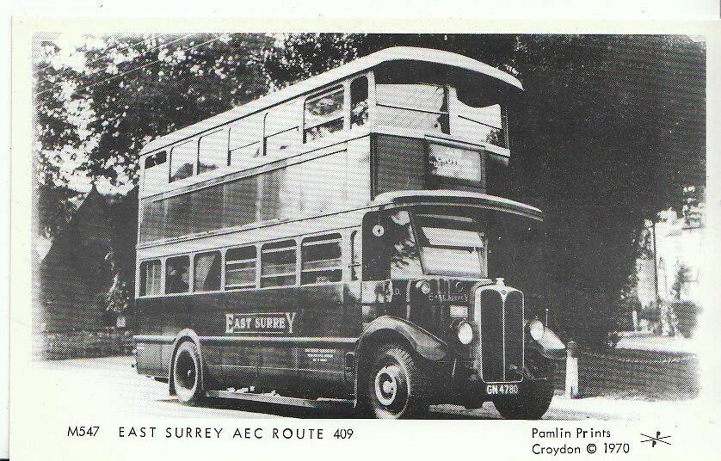 Surrey Postcard: East Surrey AEC Route 409 Bus Vintage Transport W582