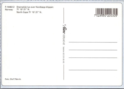 Norway Postcard - North Cape, Dramatisk Lys Over Nordkapp-Klippen RRR1449