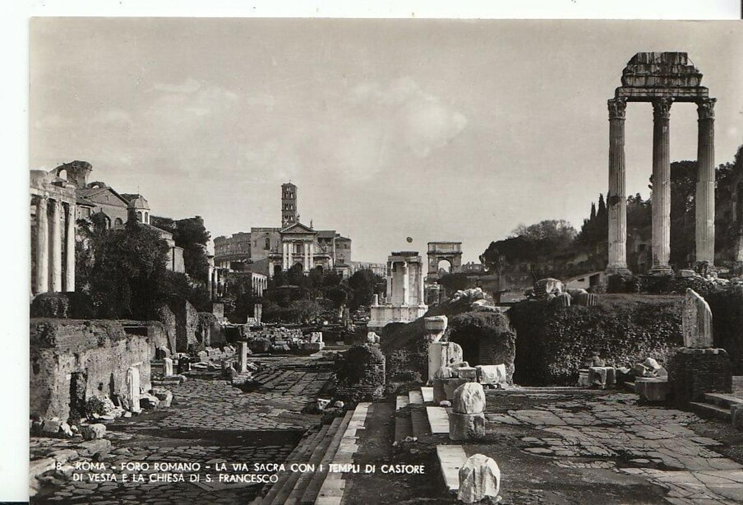 Italy Postcard - Roma, Foro Romano, La Via Sacra Con I Templi di Castore AB521