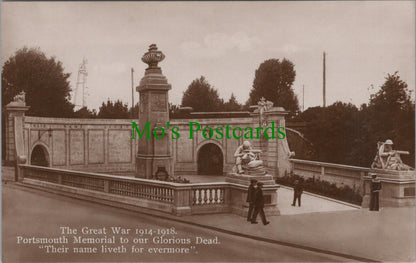 Hampshire Postcard - Portsmouth, The Great War 1914-1918 Memorial RS29663