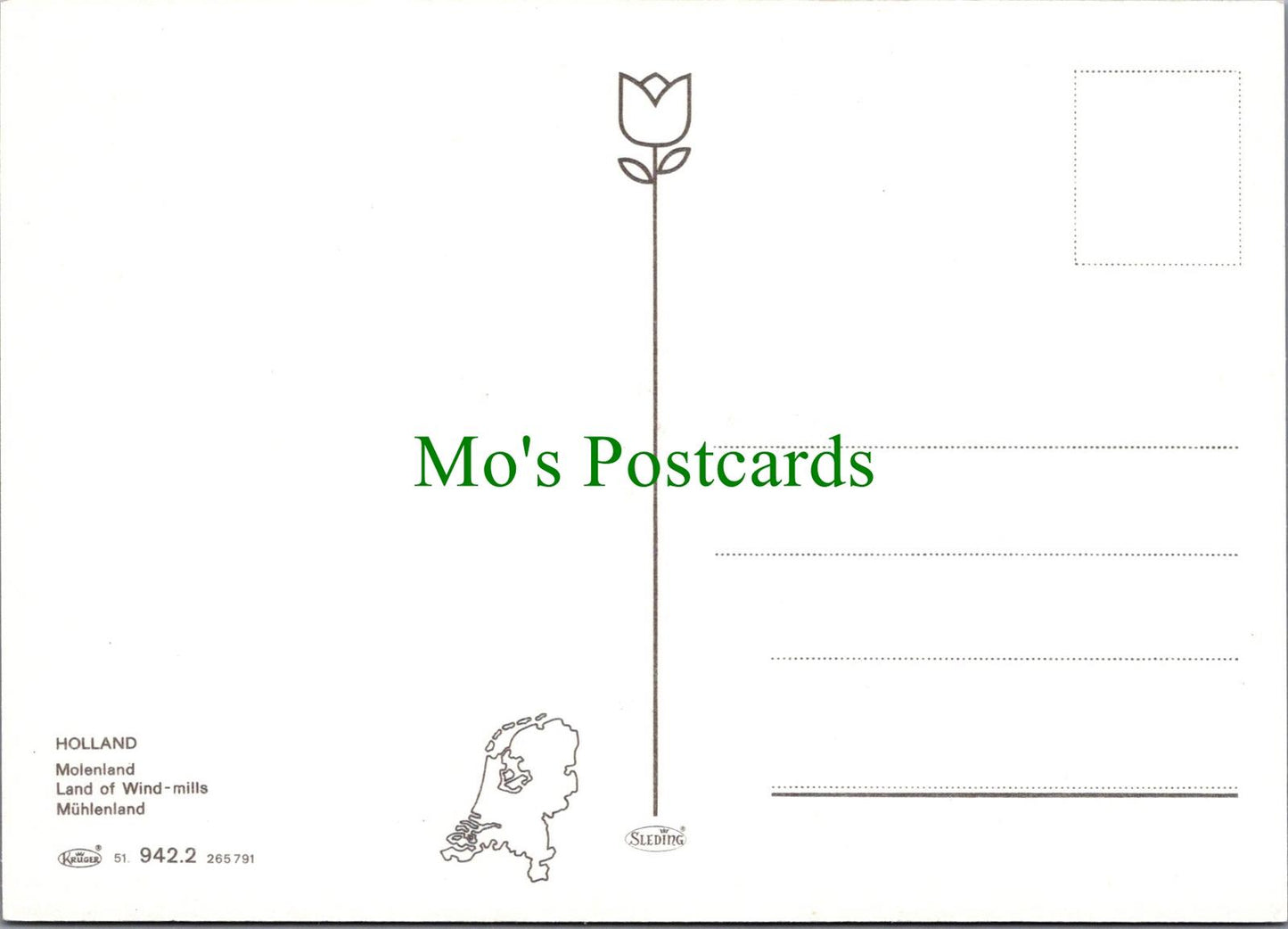 Netherlands Postcard - Windmills - Molenland, Land of Wind-Mills  RR16047