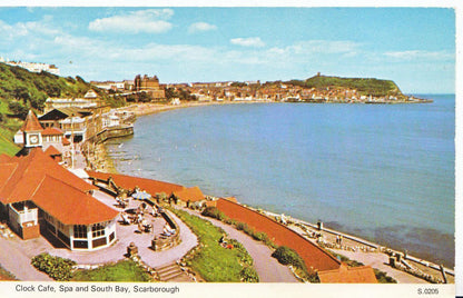 Yorkshire Postcard - Clock Cafe, Spa and South Bay, Scarborough  SL2323