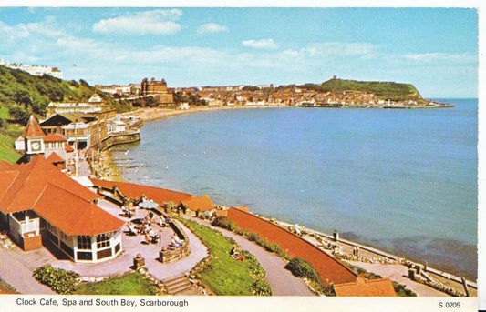 Yorkshire Postcard - Clock Cafe, Spa and South Bay, Scarborough  SL2323