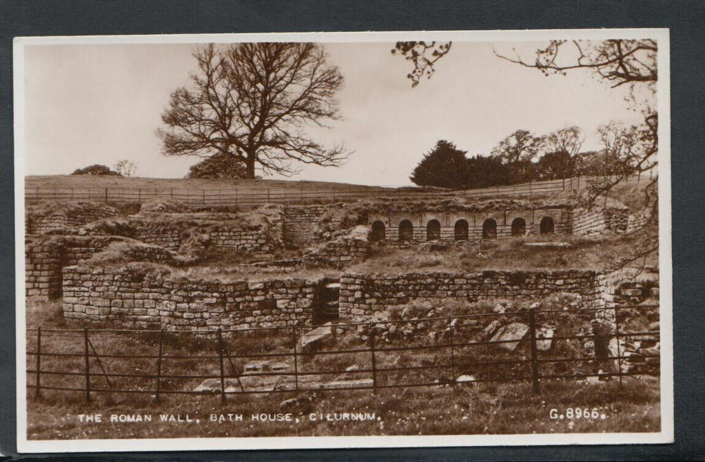 Northumberland Postcard - The Roman Wall, Bath House, Cilurnum    RS12869