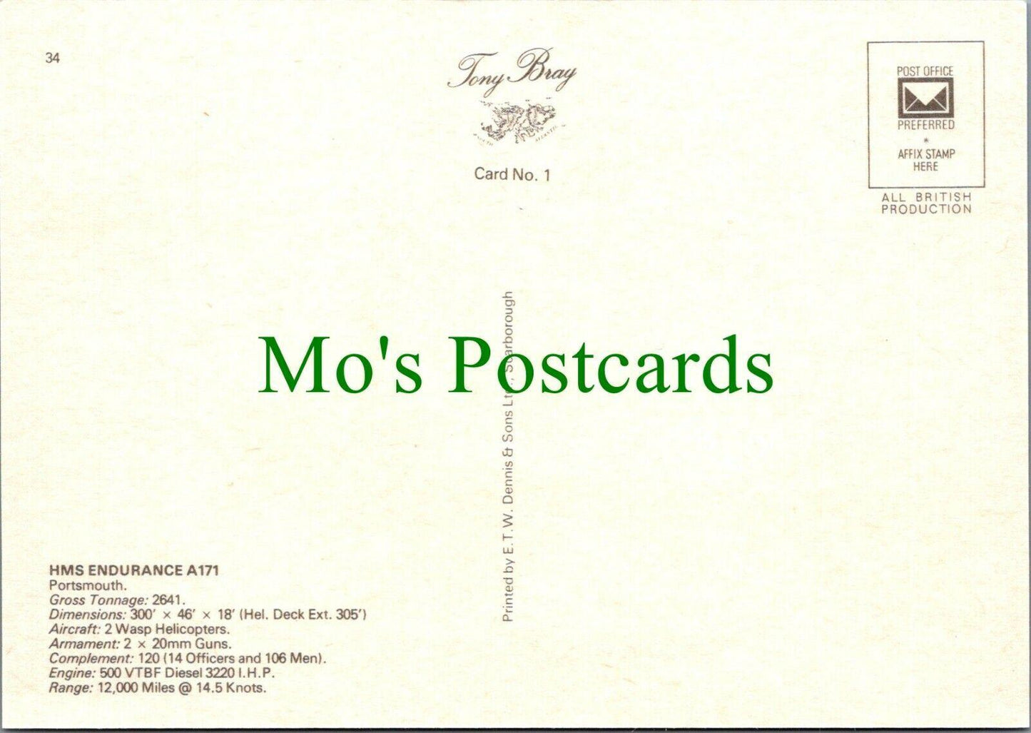 Shipping Postcard - HMS Endurance on Patrol, Antarctic RR12702