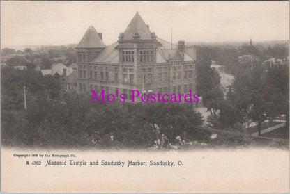 America Postcard - Sandusky, Ohio, Masonic Temple & Sandusky Harbor HM502