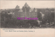 Load image into Gallery viewer, America Postcard - Sandusky, Ohio, Masonic Temple &amp; Sandusky Harbor HM502
