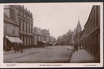 Wigtownshire Postcard: George Street Stranraer Town View 1900s RPPC BH2124
