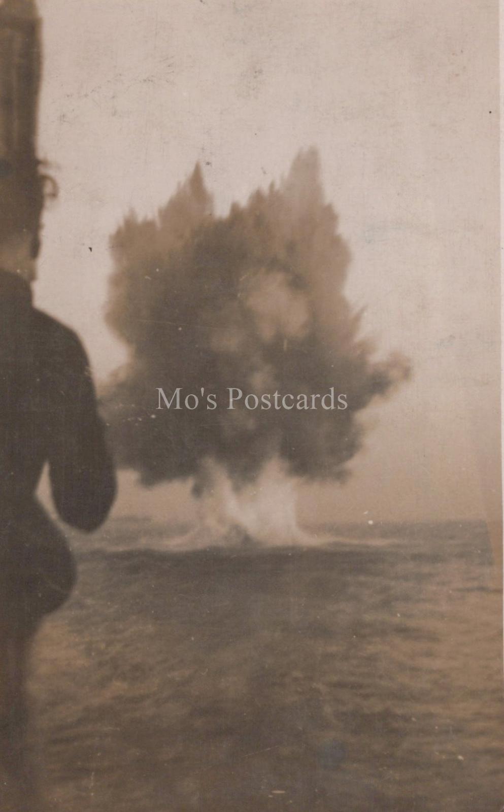 Naval History Postcard - British Royal Navy on Operations and a Mine  XT71
