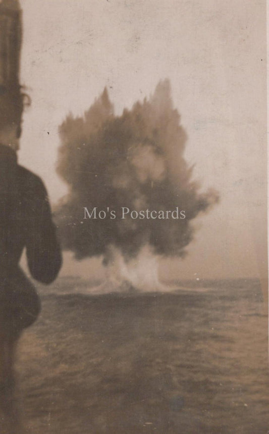 Naval History Postcard - British Royal Navy on Operations and a Mine  XT71