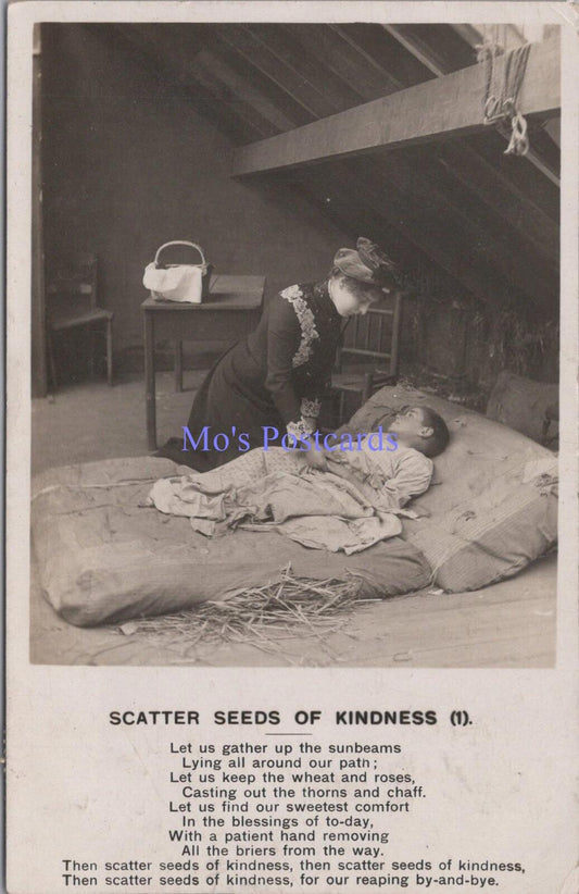 Bamforth Song Card Postcard - Child in Bed, Scatter Seeds of Kindness   DC2323