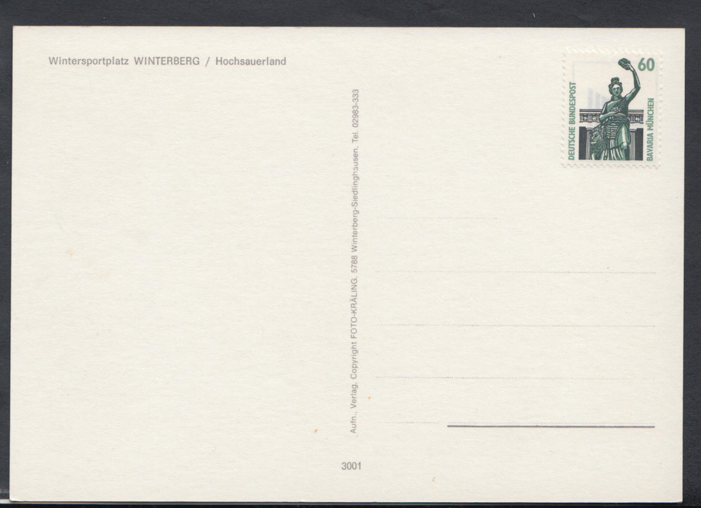 Germany Postcard: Winterberg Hochsauerland St Georg Schanze Ski Jump T1601
