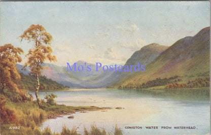Cumbria Postcard - Coniston Water From Waterhead, Artist E.H.Thompson DC2167