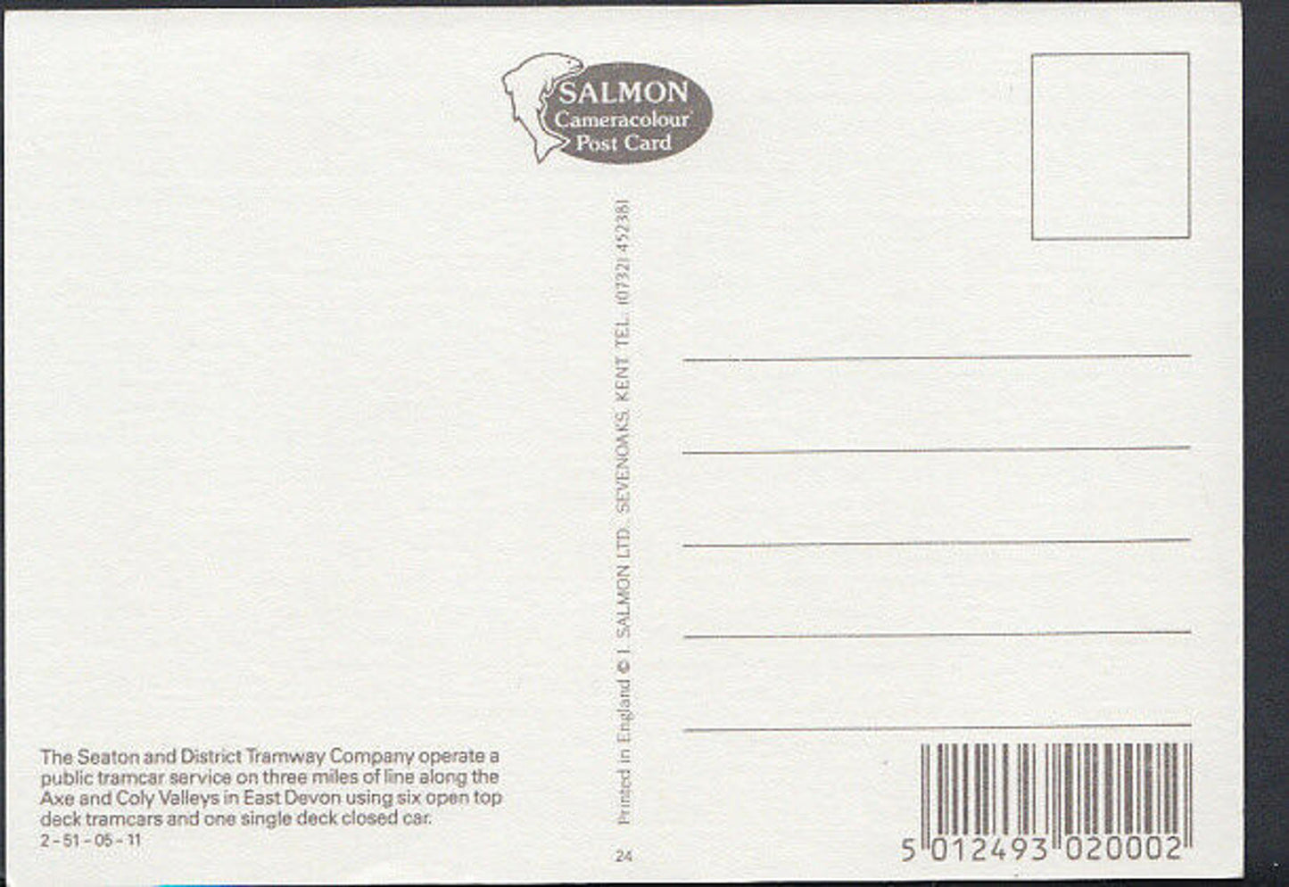 Transport Postcard - The Seaton and District Tramway Company RR2635
