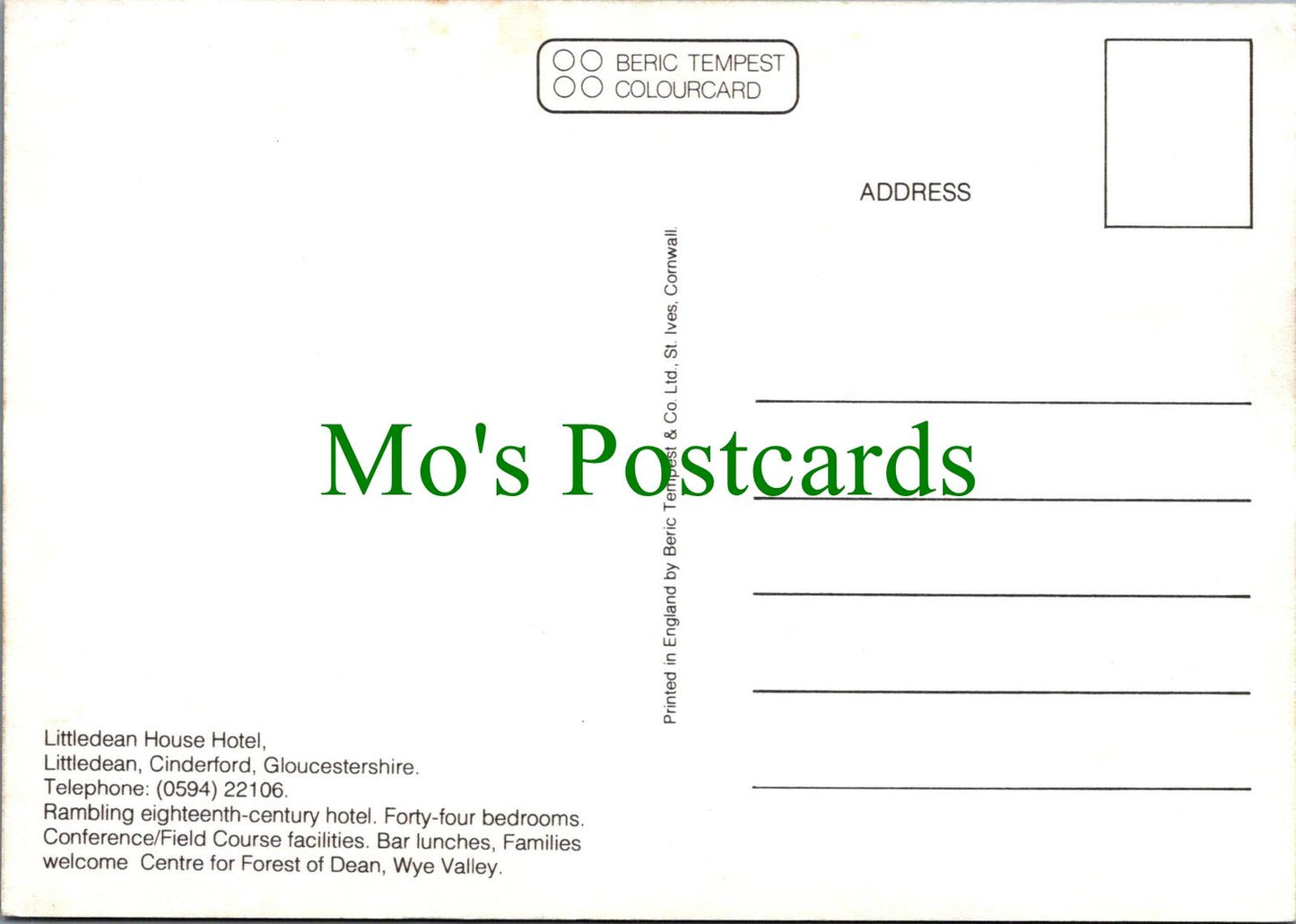 Gloucestershire Postcard -Littledean House Hotel, Littledean, Cinderford RR19903