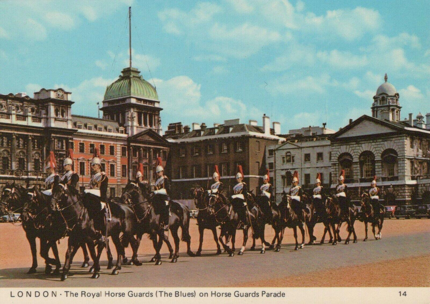 Military Postcard - The Royal Horse Guards on Horse Guards Parade, London RRR517