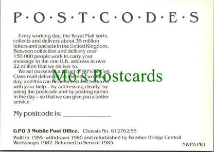 Road Transport Card - Royal Mail G.P.O 3 Mobile Post Office Ref.RR14617