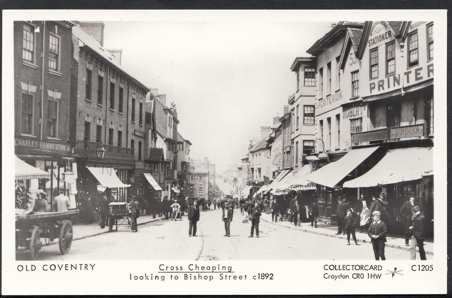 Warwickshire Postcard - Coventry, Cross Cheaping c.1892 - D348