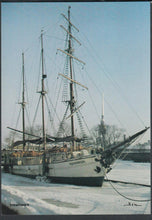 Load image into Gallery viewer, Shipping Postcard- Crownwork, Russian Barque, Frozen River Neva,Leningrad RR6880
