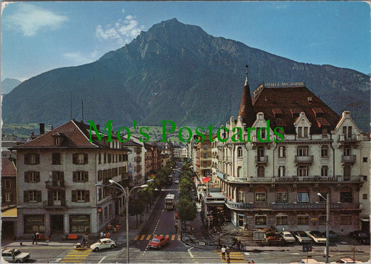 Switzerland Postcard - Bahnhofstrasse Brig, Wallis Glishorn, Valais RR14871