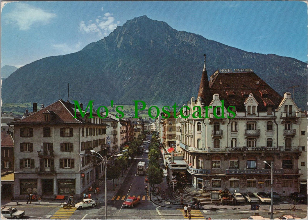 Switzerland Postcard - Bahnhofstrasse Brig, Wallis Glishorn, Valais RR14871