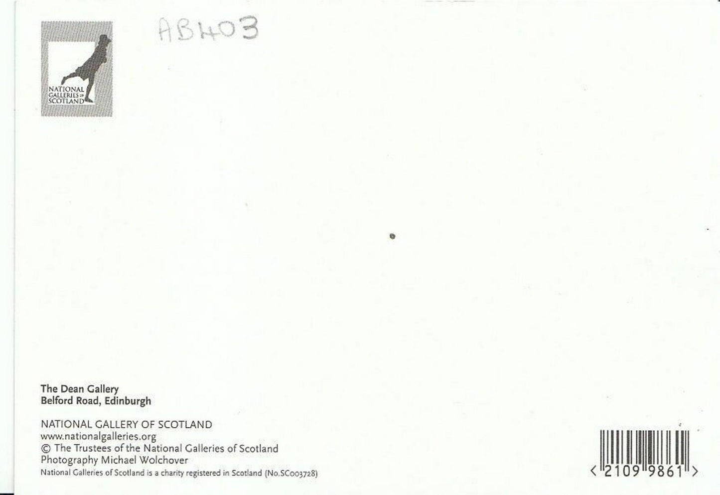 Scotland Postcard - The Dean Gallery, Belford Road, Edinburgh   AB403