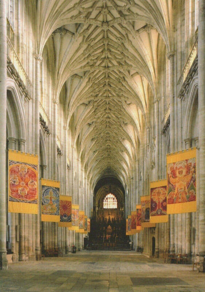 Hampshire Postcard - Winchester Cathedral - The Nave and Banners   RRR512