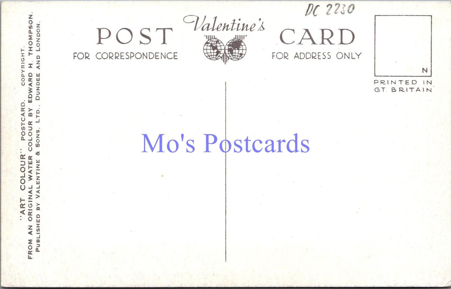 Scotland Postcard - Loch Lomond From Rowardennan, Artist E.H.Thompson  DC2230