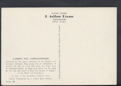 Wales Postcard - Llanberis Pass, Caernarvonshire    RR2380