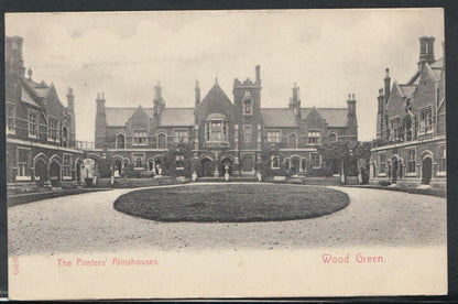 London Postcard - The Printers' Almshouses, Wood Green     RS9999