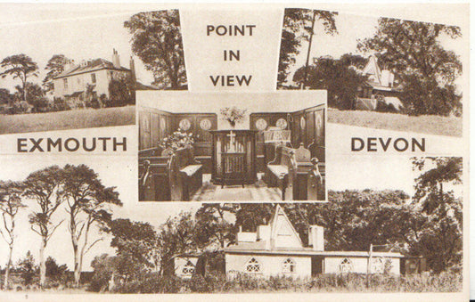 Point In View Exmouth Devon Postcard Multiview Printed Chapel Almshouses 2893A