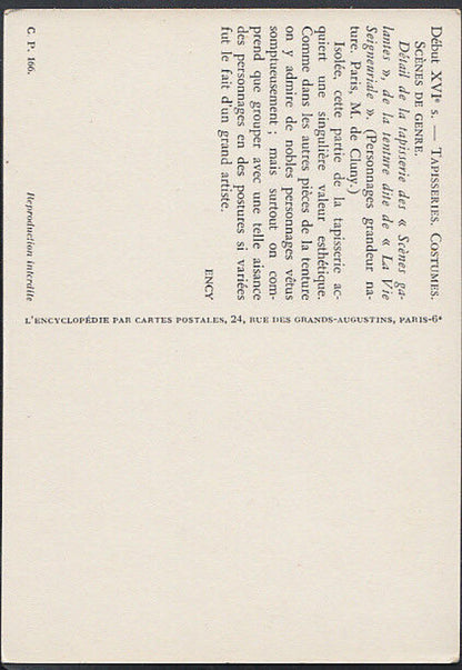 France Postcard - Tapisseries, Costumes, Scenes De Genre - Paris  RR2459