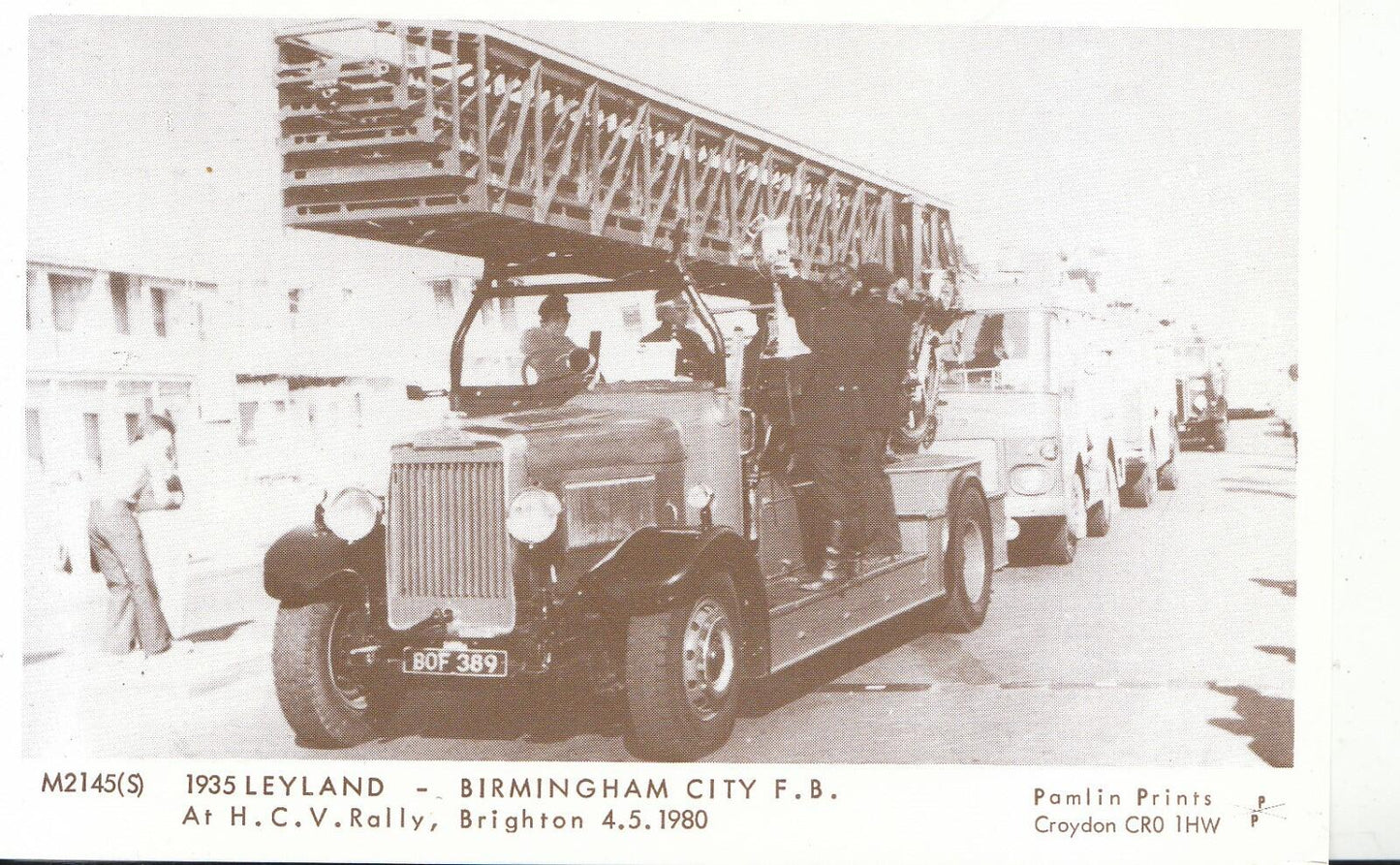 Fire Engine Postcard:Leyland Birmingham City FB Fire Engine Rally Brighton BH883