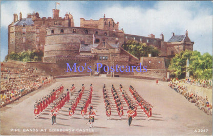 Scotland Postcard - Edinburgh Castle Pipe Bands, Artist E.W.Trick DC2004