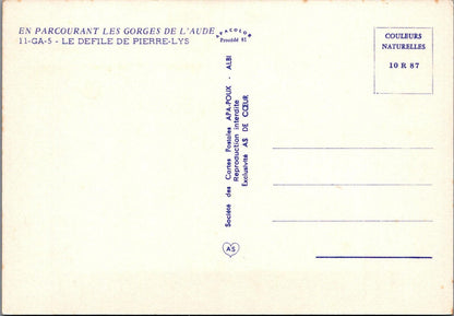 France Postcard - Le Defile De Pierre-Lys, En Parcourant Les Gorges De...RR15546