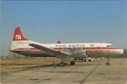 Aviation Postcard - Pan Adria Convair 440 YU-ADT Aeroplane at Zagreb   RR18710
