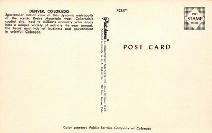 America Postcard - Aerial View of Denver, Colorado   RS22001